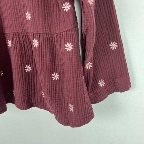 Madewell Embroidered Lightspun Peplum Open-Back Top Size Small S EUC L2775 - Picture 6 of 13